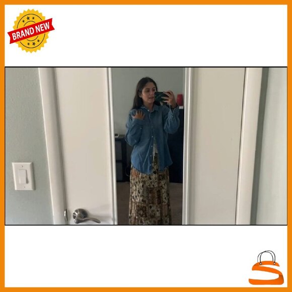 Chiffon Maxi Skirt Elastic Waist Flowy A-Line Long Skirt - Picture 8 of 8